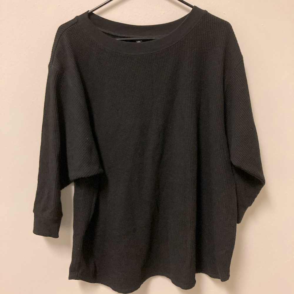 Womens Waffle Knit Long Sleev Shirt